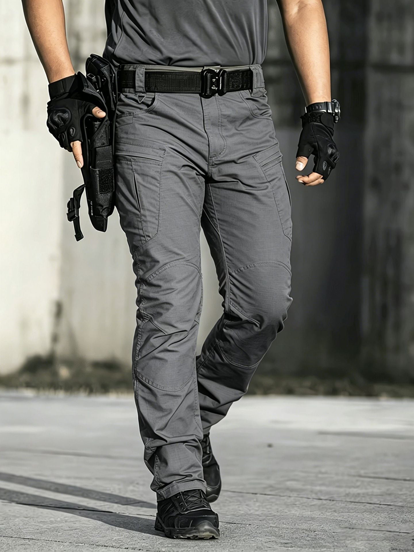 Homme d'été style américain Personnalisé Hip-hop de couleur unie Pantalons utilitaires