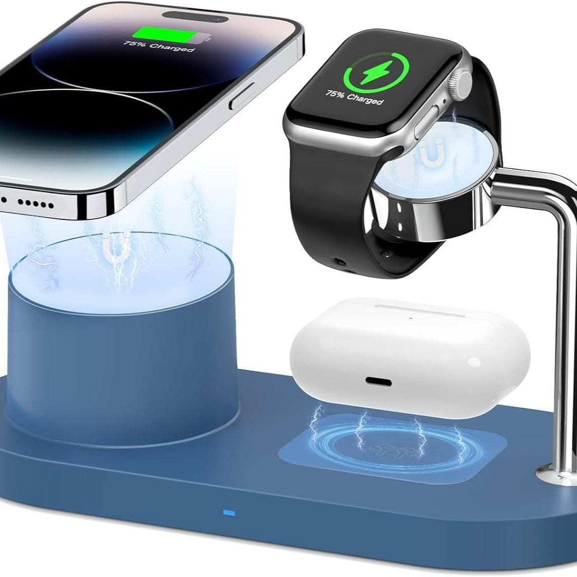 Chargeur sans fil portatif magnétique vertical en un