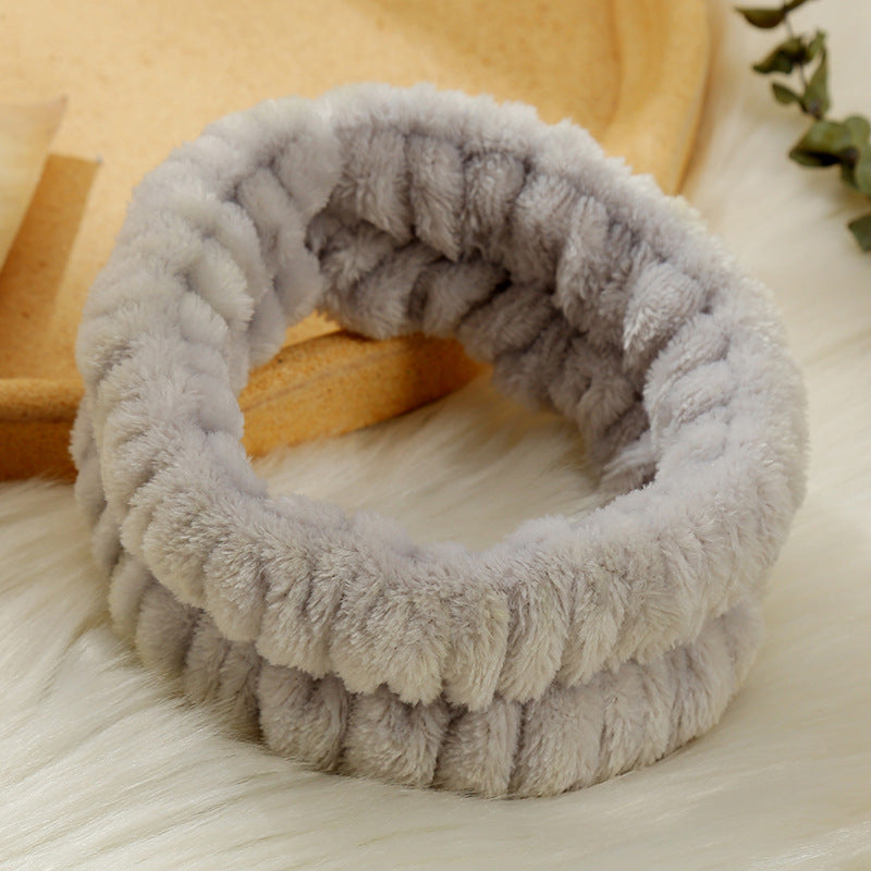 Bandeau de lavage du visage simple couleur solide