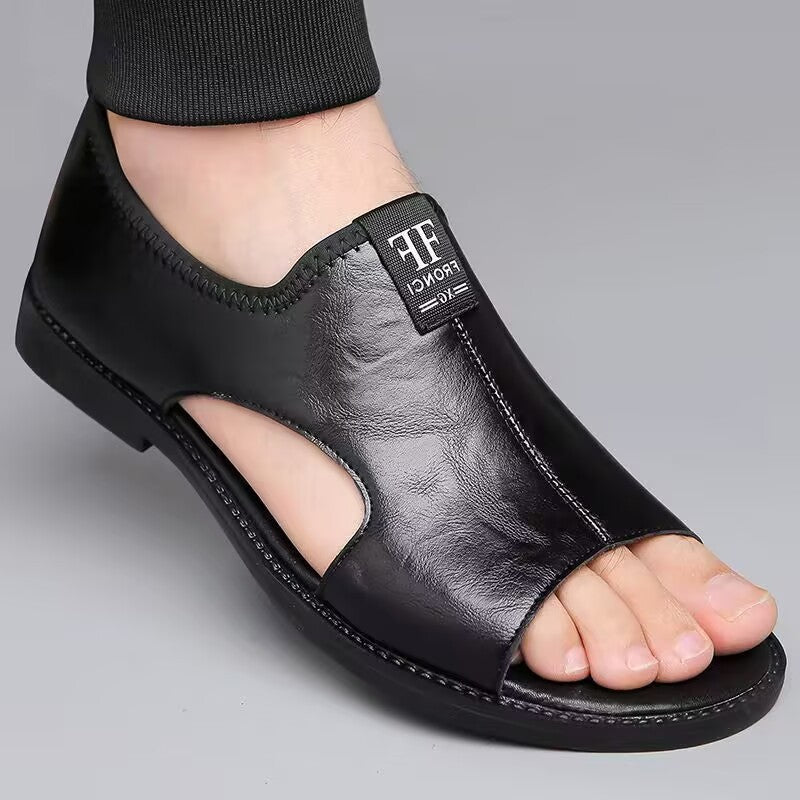 Sandales à contre-dérapant en cuir mince