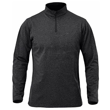 Manches longues pour hommes Stretchy Respirant Quick-Drying Casual Half-Zip Top