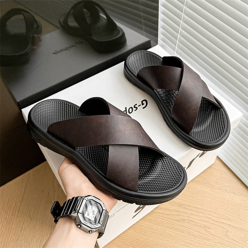 Lazy Slippers Beach Sandales Minimalist ouvert orteil hommes diapositives