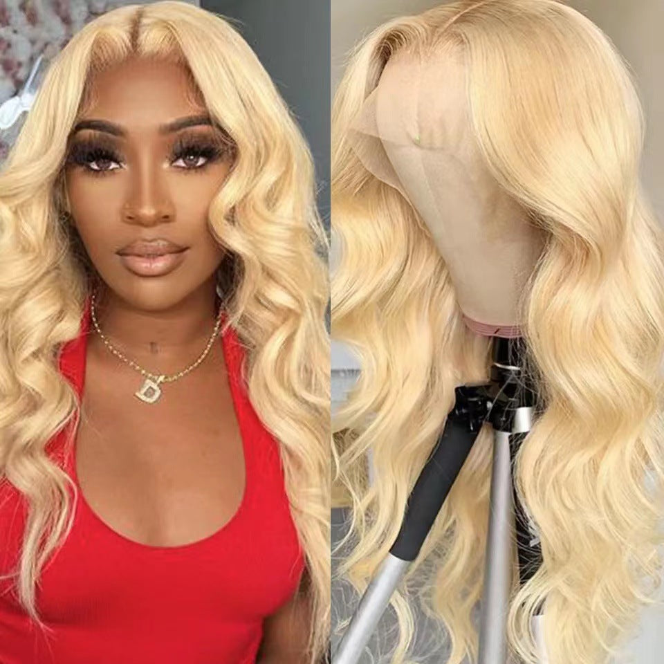 Dentelle avant Long Fiber Wig Light Gold Big Wave