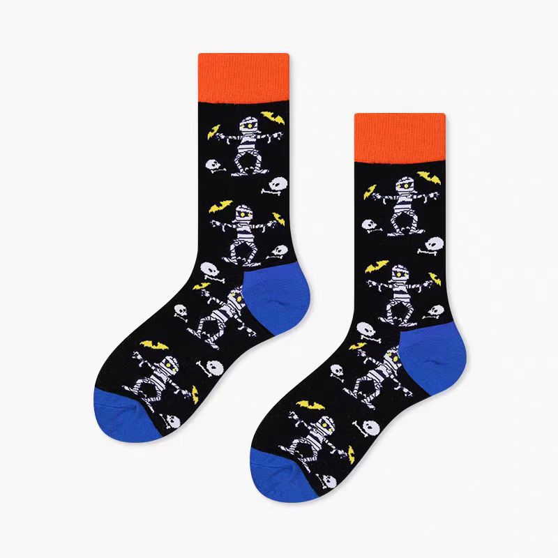 Chaussettes mi-calf citrouille d'Halloween