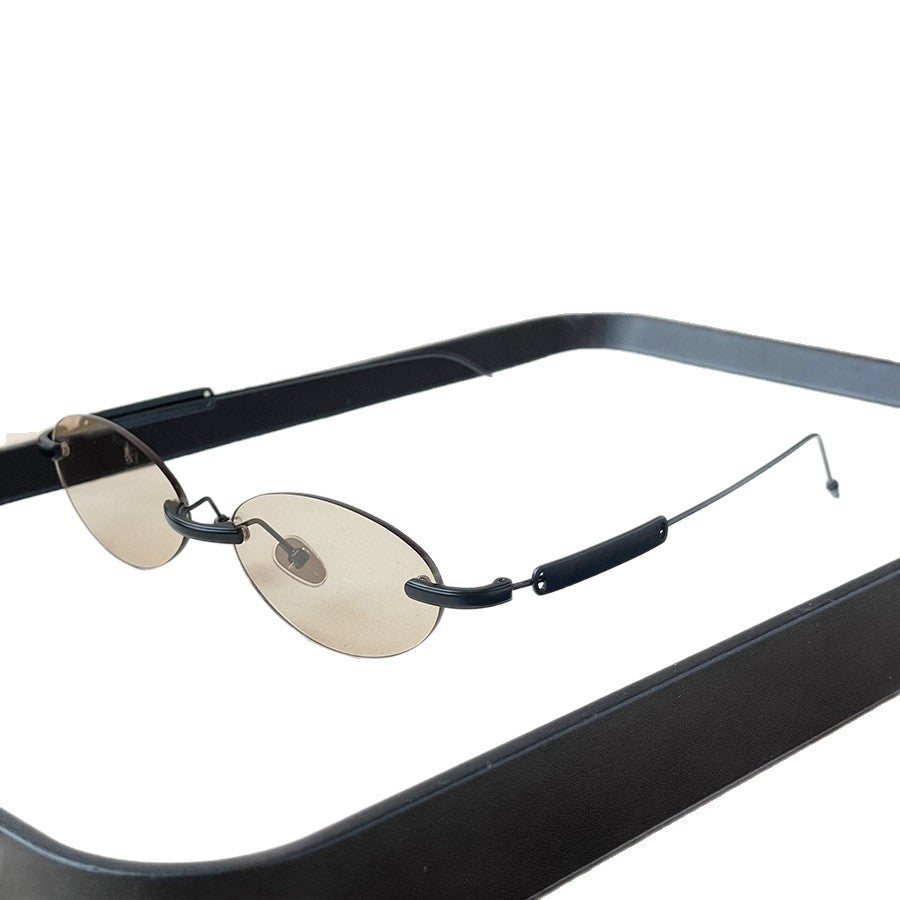 Pas de maquillage regarder Rimless Ovale Plain Glass pour les femmes