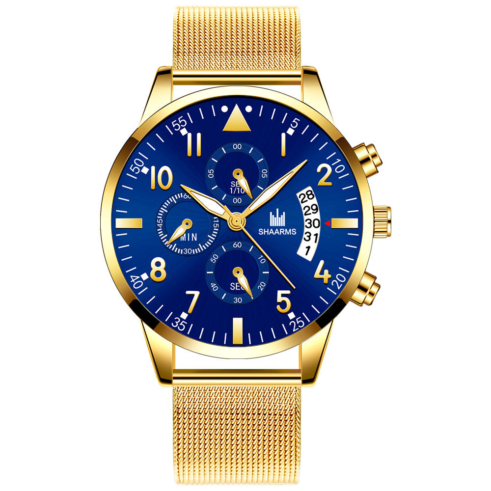 Concept Men's Mesh Strap Calendrier Montres Quartz
