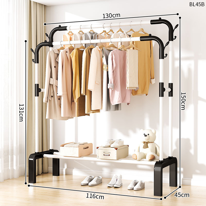 Séchage Rack Etage Chambre Chambre à coucher Hanger Intérieur Balcon Ménage Simple Vêtements Rack Plus Th