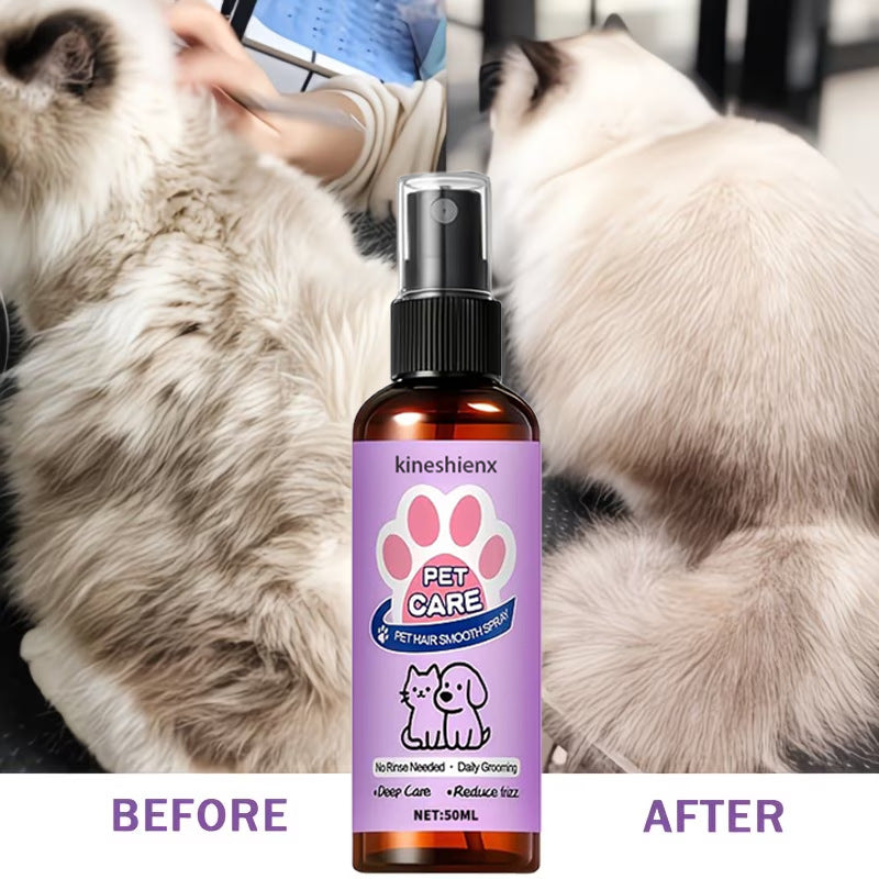 Vaporisateur antistatique pour assouplir les cheveux des chats et des chiens