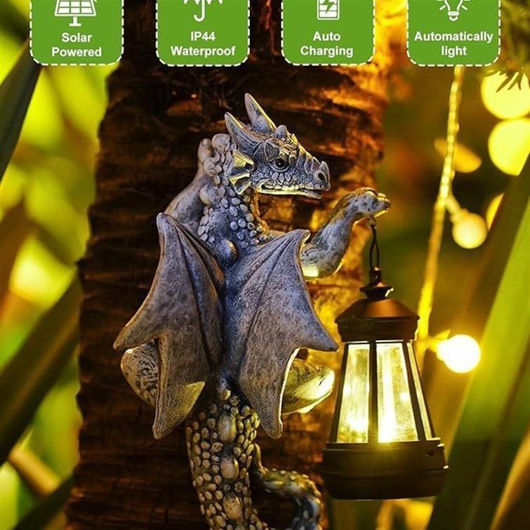 Western Dragon Lantern Extérieur Cour Jardin Resin Craftwork