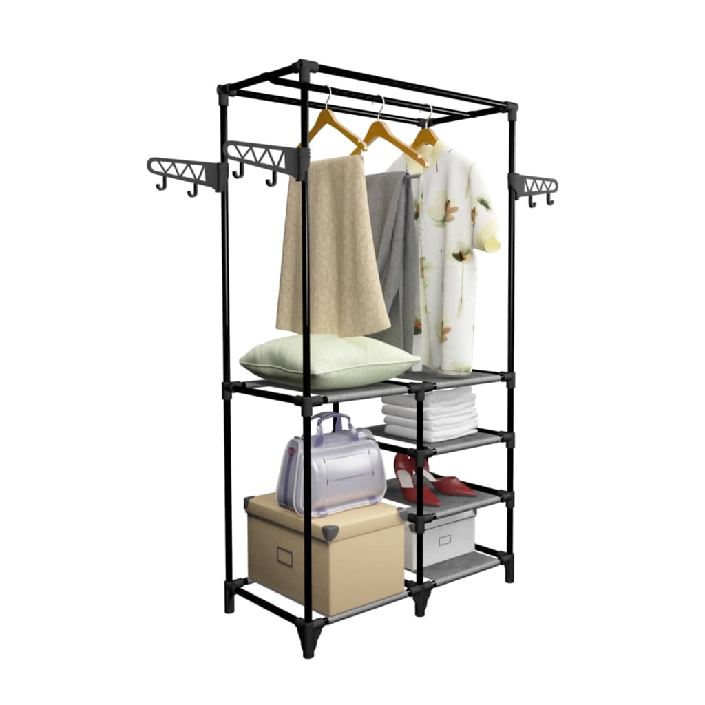 Porte-robes Acier et tissu non tissé 87x44x158 cm Noir