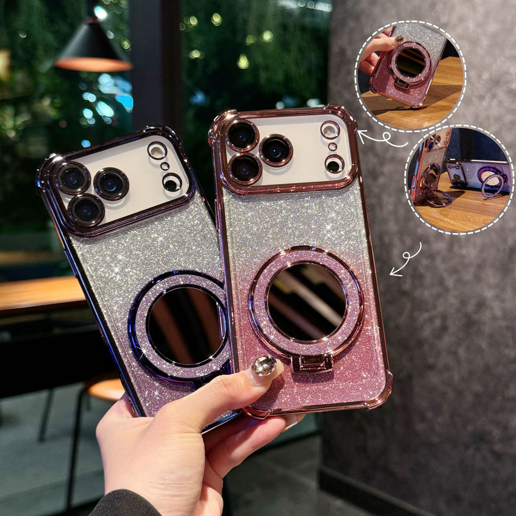 Étui de téléphone magnétique pour miroir de paillettes