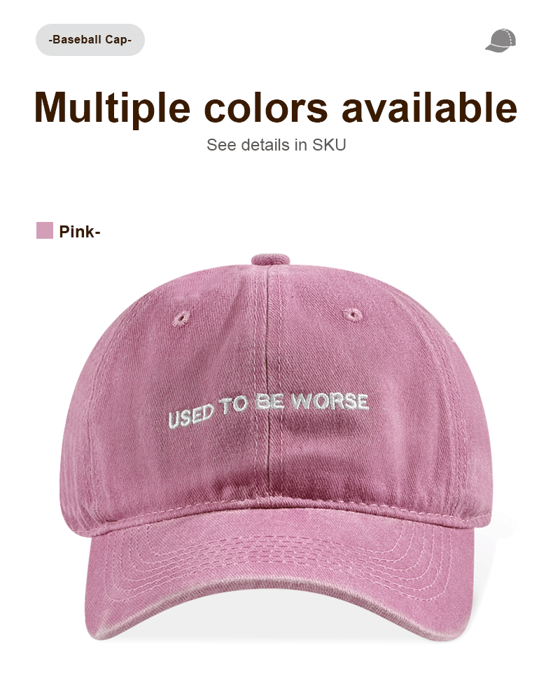 Funny Slogan Utilisé pour être pire Vintage Lavé Chapeau de papa Unisexe Casual Travel Streetwear Baseb