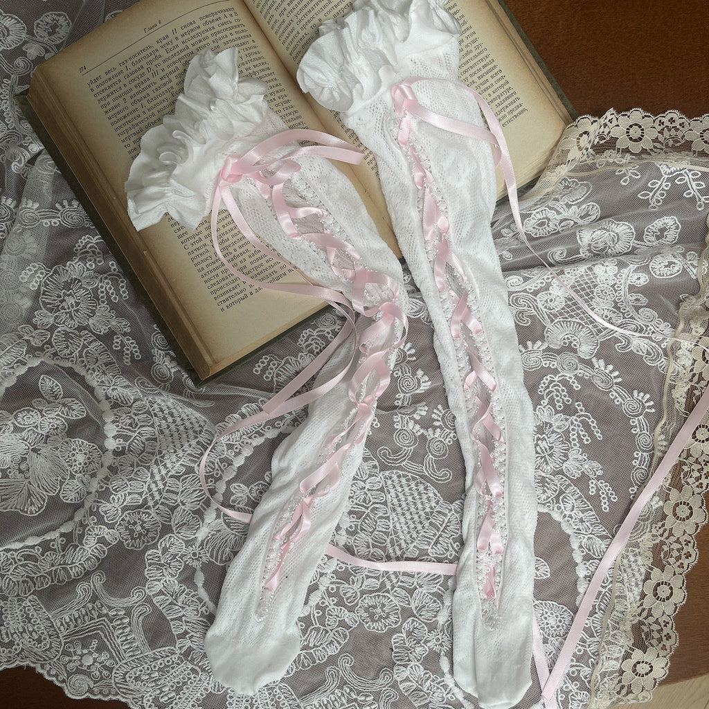 Arrivée Garrets en dentelle de style ballet couleur crème