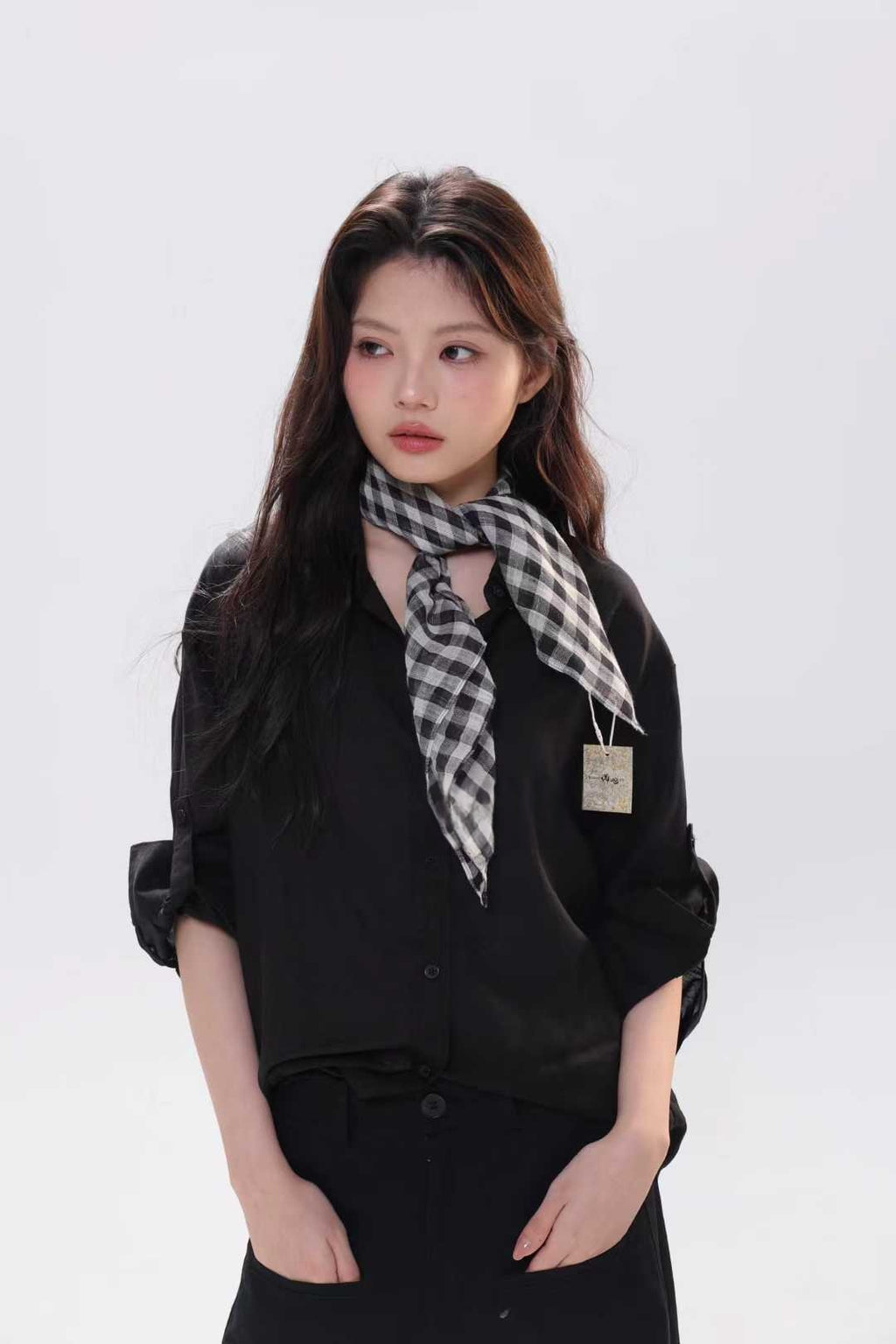 Femmes Retro Plaid Sun-Protective ScarfWaist Scarf