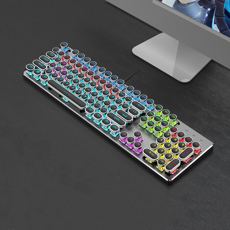 Clavier mécanique Steampunk et jeu de souris Retro 87-key Bureau Ordinateur portable filaire