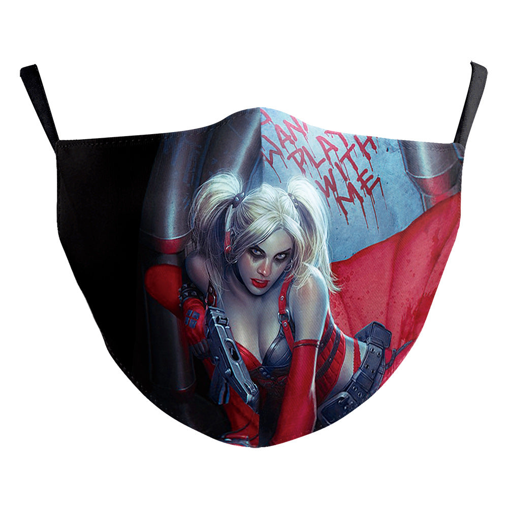 Masque de poussière Halloween Clown drôle Horreur créatif double couche