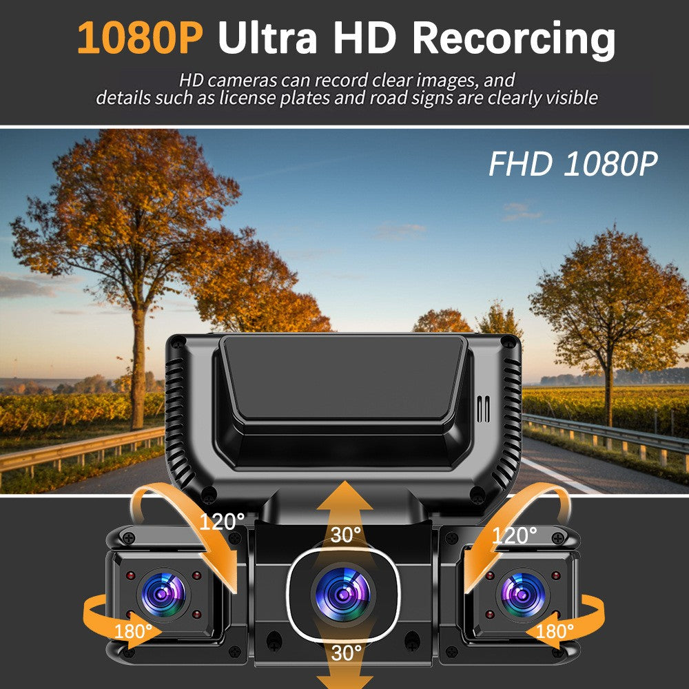 5G WiFi Dash Cam 4 Channel 360 Avant Arrière Intérieur DashCam