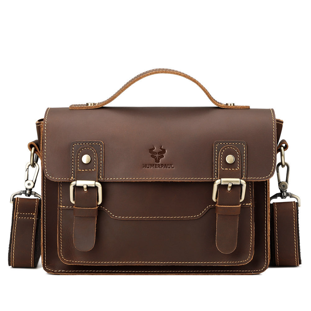 Crazy Horse Crossbody sac en cuir pour hommes