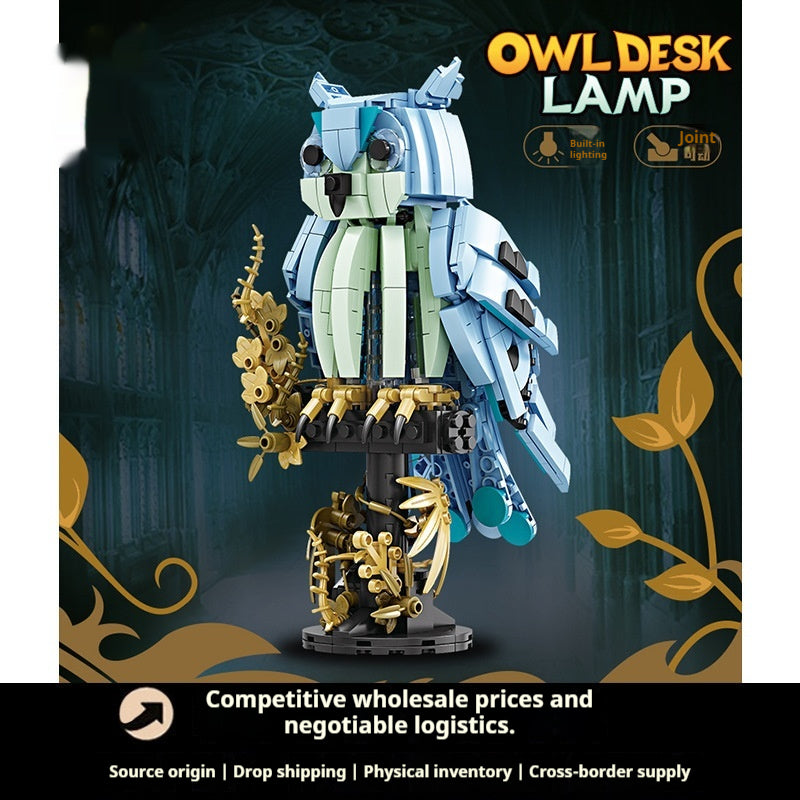 Bâtiment Block Owl lampe de table ornement enfants Assemblage éducatif jouet