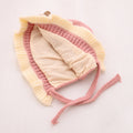 Automne et hiver Chapeau tricoté Mignon princesse fleur Bonnet bébé fille chaude Dentelle haut laine bras