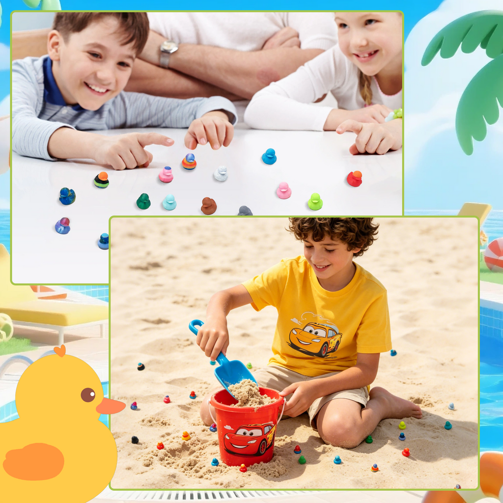 100PCS Mini pièces décoratives canard Couleurs assorties pour l'artisanat et les affichages