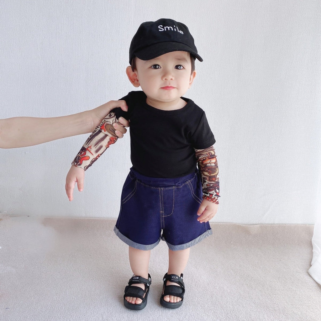 Tattoo Floral Arm pour garçon T-shirt à manches longues Top