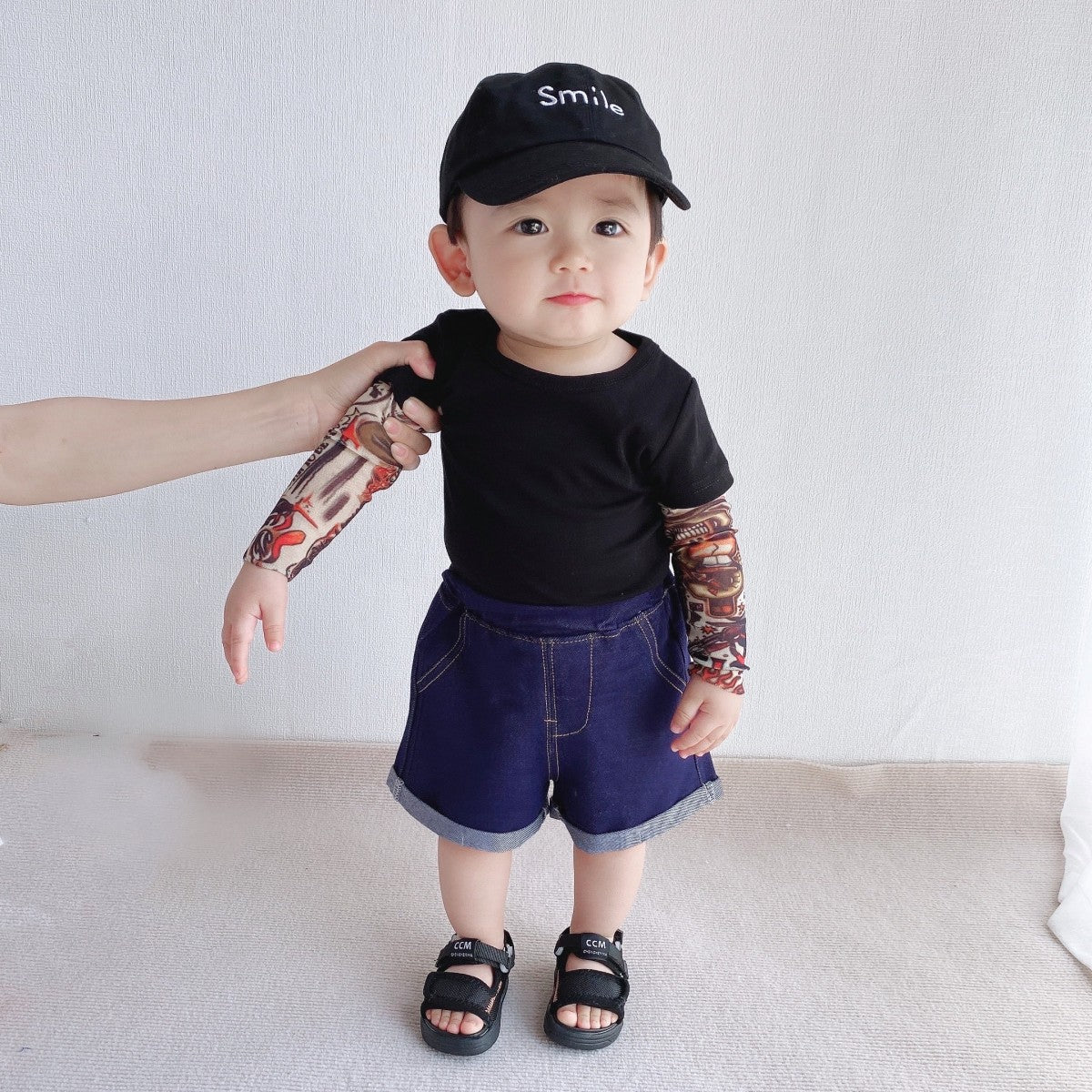 Tattoo Floral Arm pour garçon T-shirt à manches longues Top