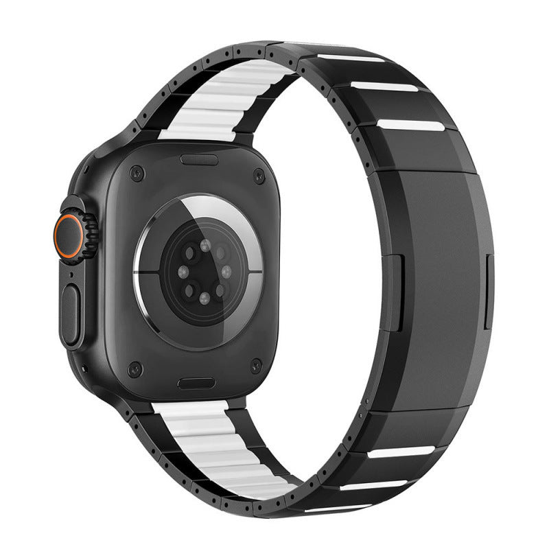 Montre Bande en acier inoxydable Sports Wristband Courbé deux tons