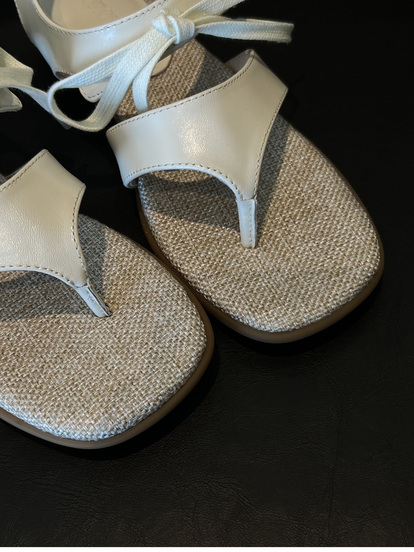 Vintage Elegant Bow Square Toe String Block Talon Sandales pour femmes