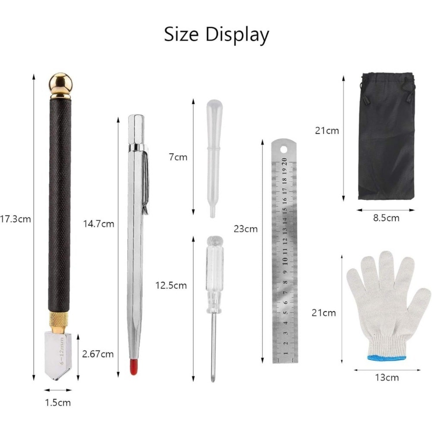 Set de coupe en verre avec lames et outils de remplacement - Ensemble complet pour coupe précise en D