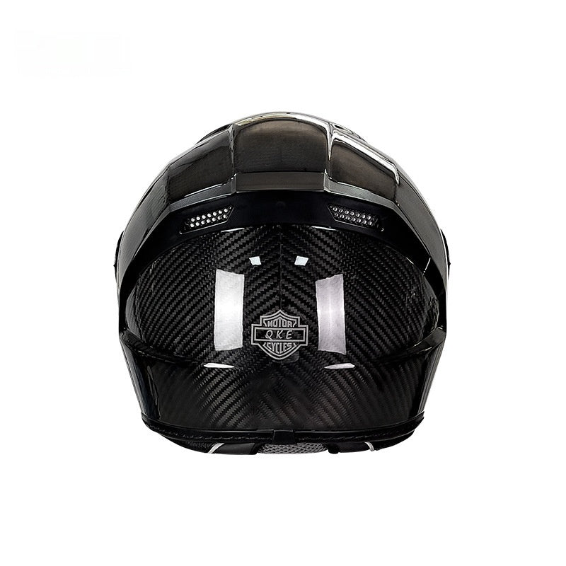 Casque de moto en fibre de carbone Personnalité de moto Léger Type de couverture complète