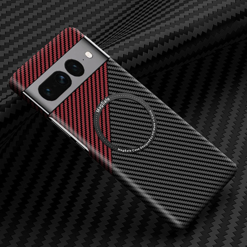 Boîtier de téléphone magnétique sans fil chargeur PC Carbon Fibre Pattern