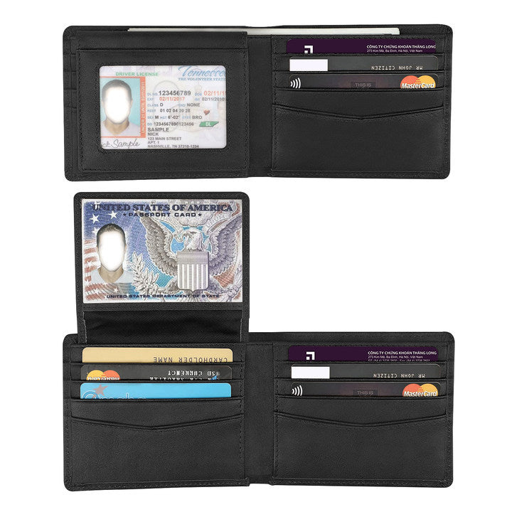 Fentes de cartes multiples antivol Swiping Texture Portefeuille triple