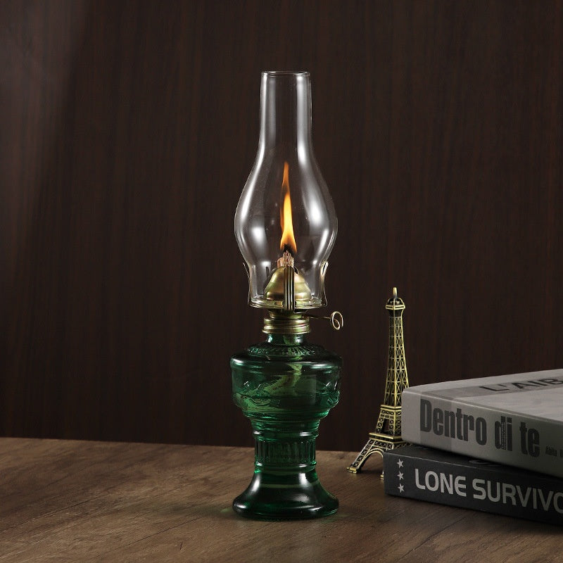 Lampe rétro vintage en verre kérosène