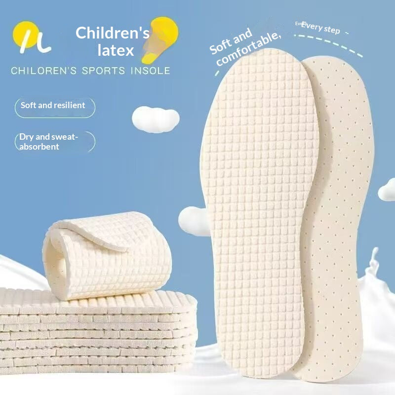 Enfants Semelles intérieures désodorisantes en latex Soft Sole Cuttable Breathable Sweat Absorbent Durable