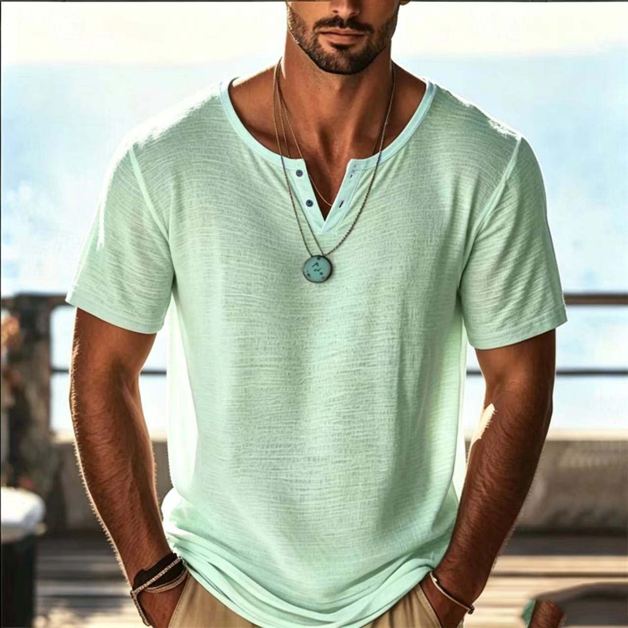Vêtements multicolores pour hommes d'été à manches courtes