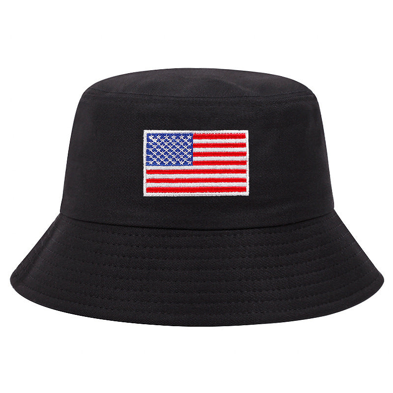 Stars and Stripes Brodé Fisherman Chapeau de seau résistant au soleil
