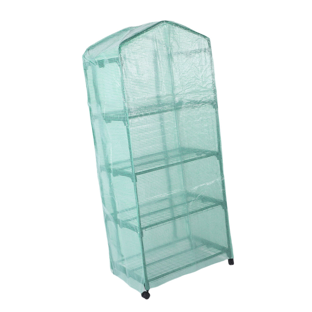 Greenhouse with PE Cover 360° Roues rotatives Zippered Door Frost Proof 4 Tier Petite usine