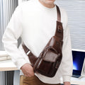 Véritable cuir homme Multifonctionnel Vieux sac de corps