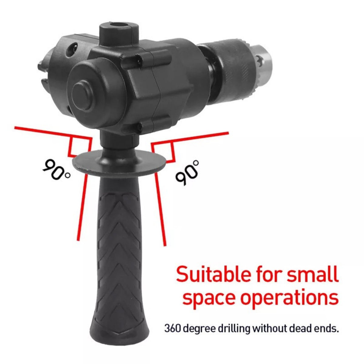 Angle droit 90 degrés d'angle d'attache de perceuse adaptateur haute torque d'attache outil