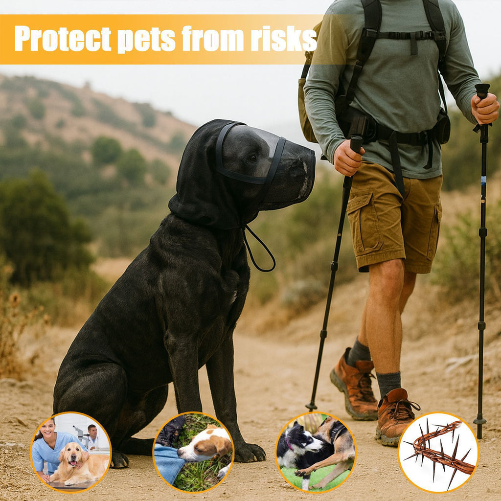 Masque de protection pour chien Muselière de chien Muselière de chien Mosquito et Insect-Proof Couverture de tête respirante A