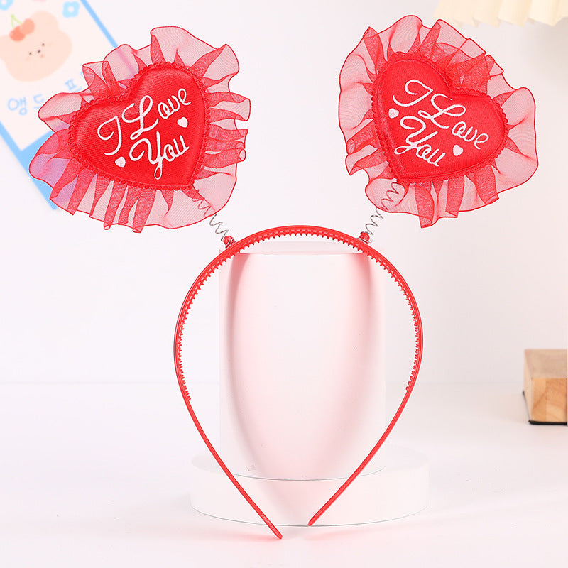 Accessoires de bandeau Cœur Rouge Trois dimensions