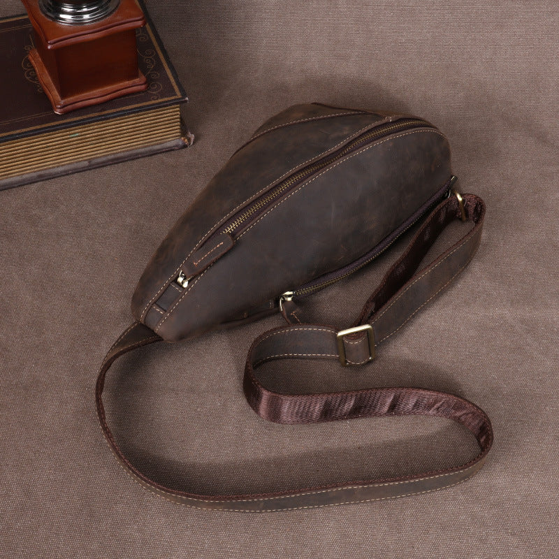 Cuir véritable hommes Mercedes-Benz Pattern Crossbody Sac