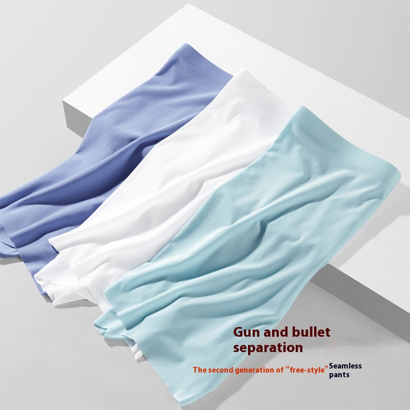 Ice Silk Bullet Separation Sous-vêtements pour hommes Boxers mince respirant Sexy Quatre-corner Short