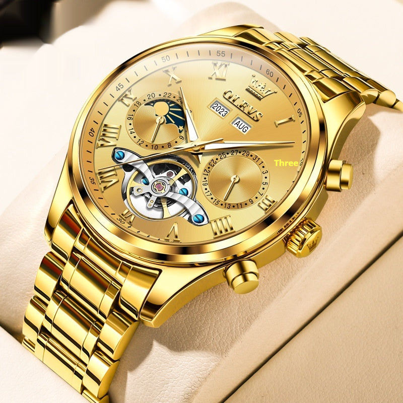Montre mécanique polyvalente et étanche pour hommes