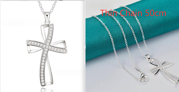 Collier croisé double couche avec pendentif en argent et chaîne de serpent