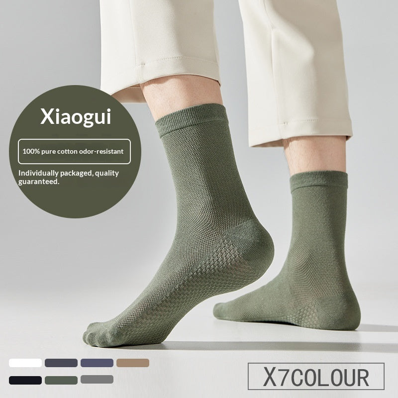 Chaussettes en coton pur respirant Mesh Long Business