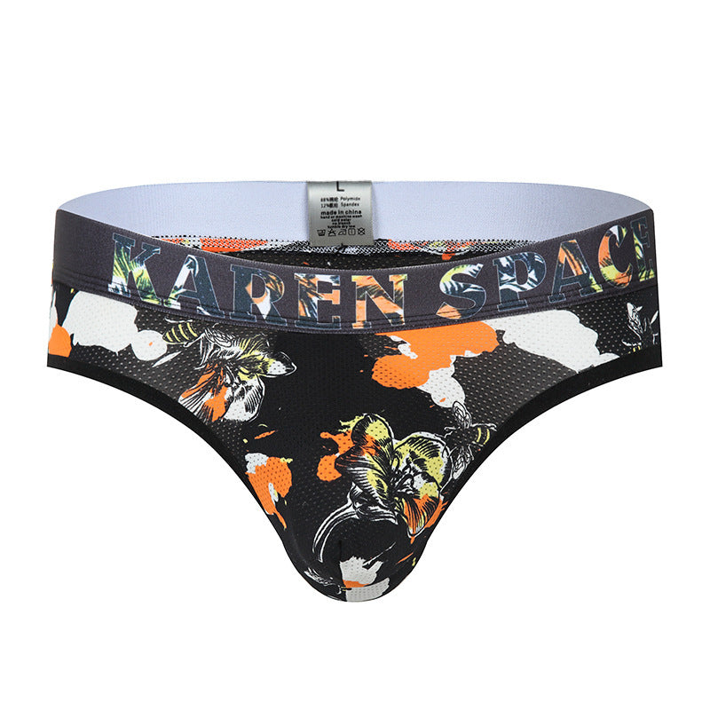 Thong homme T-pants Ice Silk Imprimé respirant