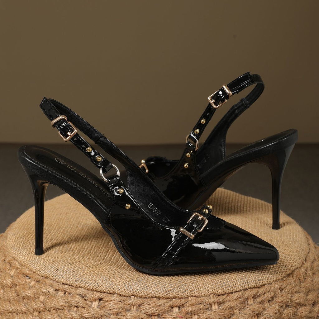 Femmes Slip-On Élégant Stiletto Talon bas coupe pompe