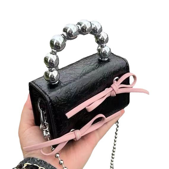 Sac à main Texturé Mignon Bow Mini chaîne